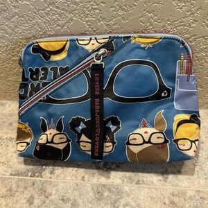 Harajuku Lovers I Love Nerds Makeup bag Clutch Zip Closures Travel Pencil Case